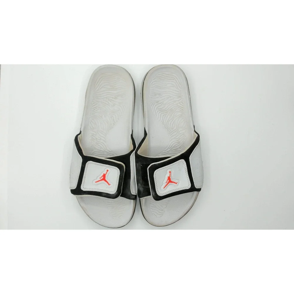 Jordan Hydro 4 Retro Slides White Black Red Jumpman Sandals Mens 11 317875-102